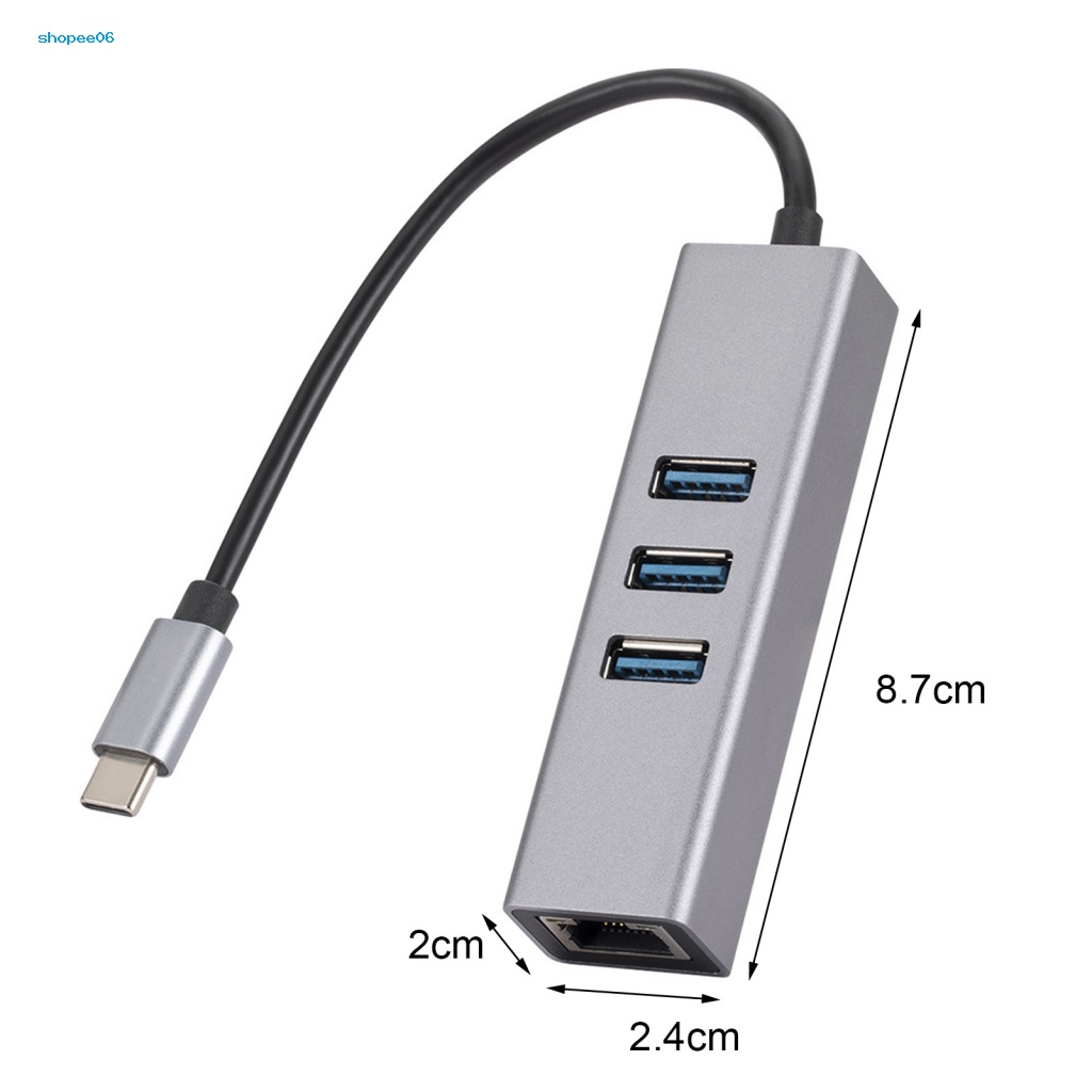 Bộ Chia Nhiều Cổng Mạng 4 Trong 1 USB 30 Type-C Sang RJ45 Ethernet Thông Dụng Cho Máy Tính