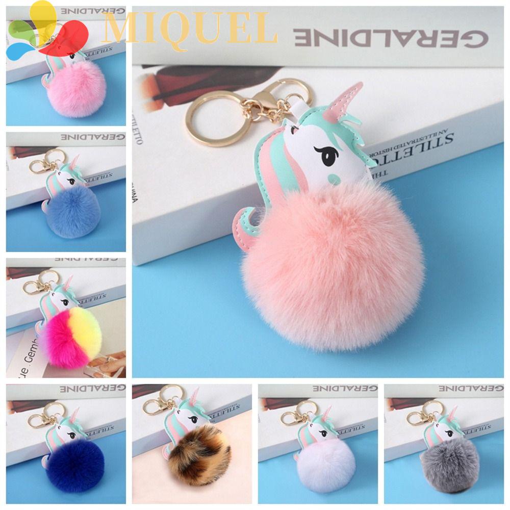 MIQUEL Móc Khóa Kỳ Lân 8cm Phối Banh Lông Mềm Mại Dễ Thương