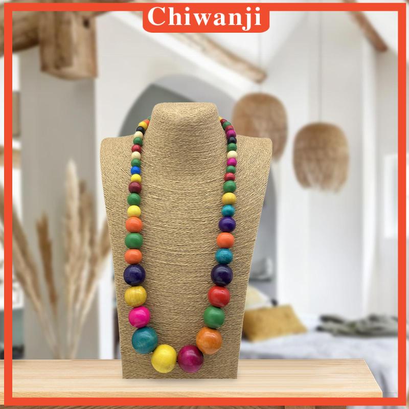 Vòng Cổ Choker Xỏ Hạt Gỗ Thủ Công Bền Bỉ Dành Cho Nữ Mặc Hàng Ngày Và Lễ Hội