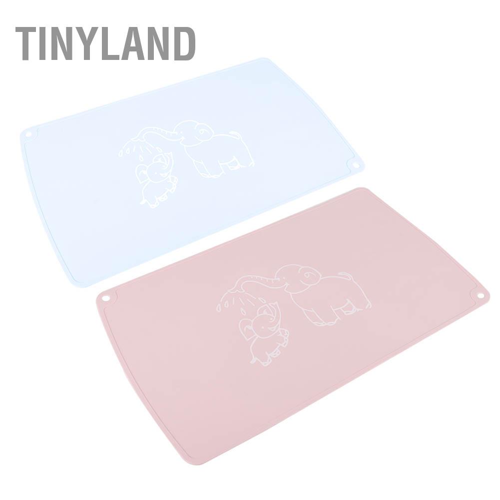 Hàng HOT TinyLand Placemat Tấm lót bàn bằng silicon cho trẻ em Cách nhiệt Cấp thực phẩm nhà bếp (Kích thước màu hồng: K.