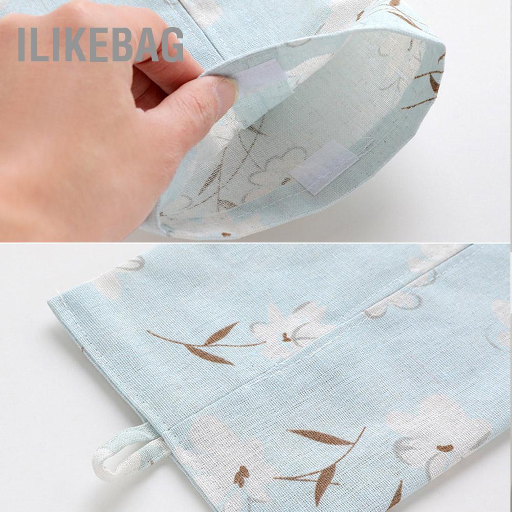 Ilikebag Vải lanh Hộp khăn giấy lưu trữ Khăn Bơm Túi cho nhà vệ sinh