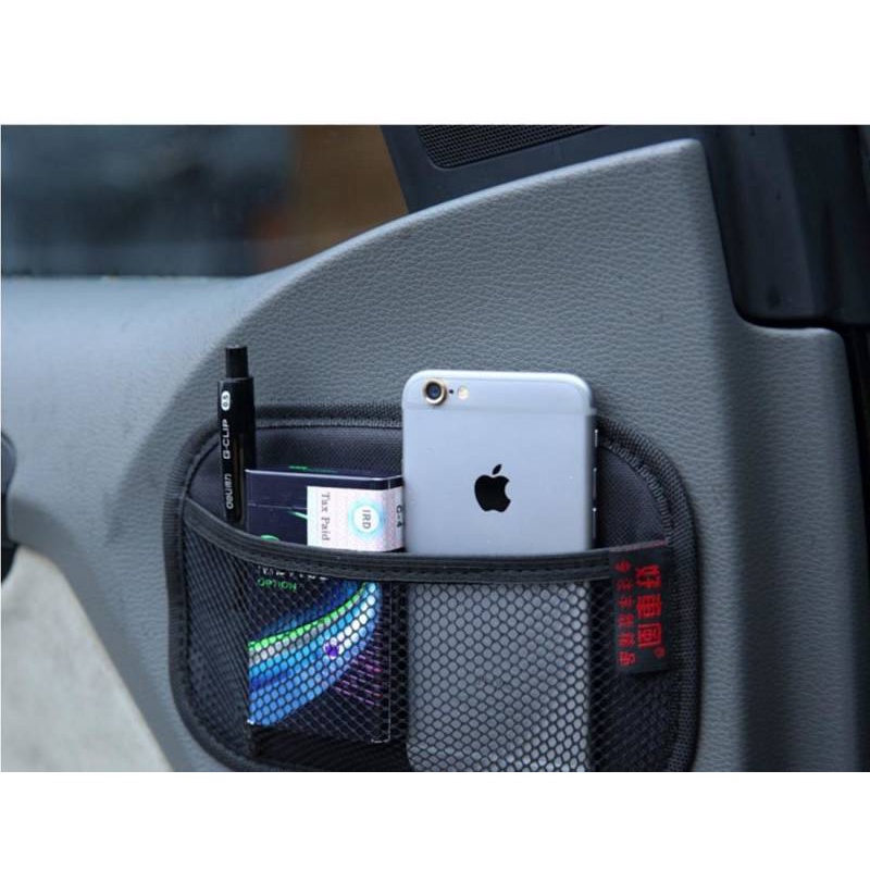 Vehicle Pouch Multi-Functional Adhesive Net Pocket Mobile Phone Bag Hanging Storage Bag Supplies for Car Car Storage Box vY2y