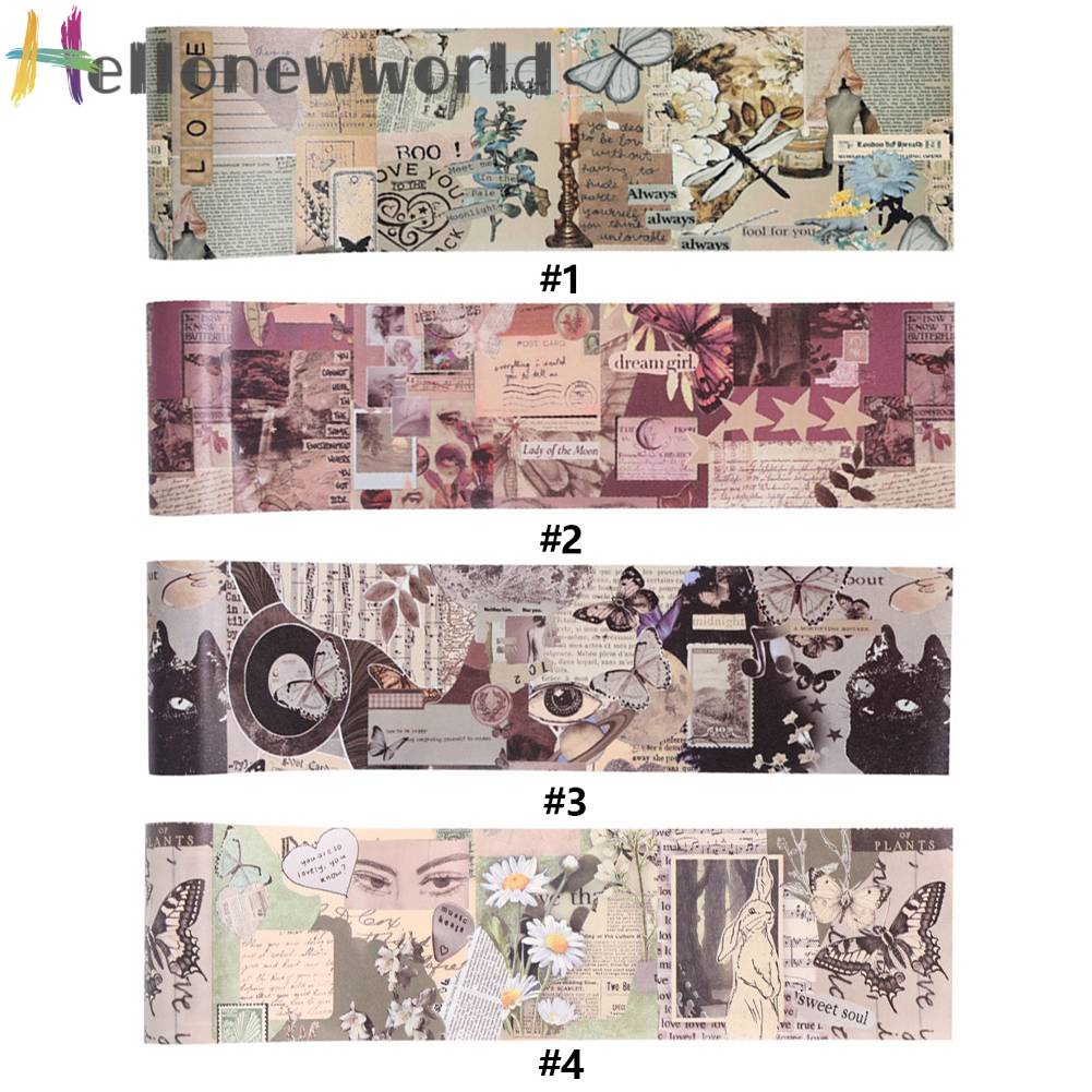 Cuộn Băng Keo Washi Nhiều Màu Phong Cách Vintage