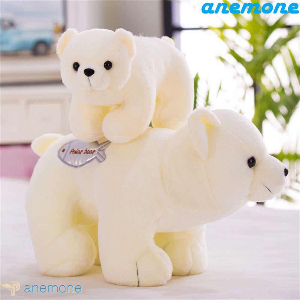 ANEMONE Thú Nhồi Bông Hình Gấu Bắc Cực Hoạt Hình Màu Trắng 25cm