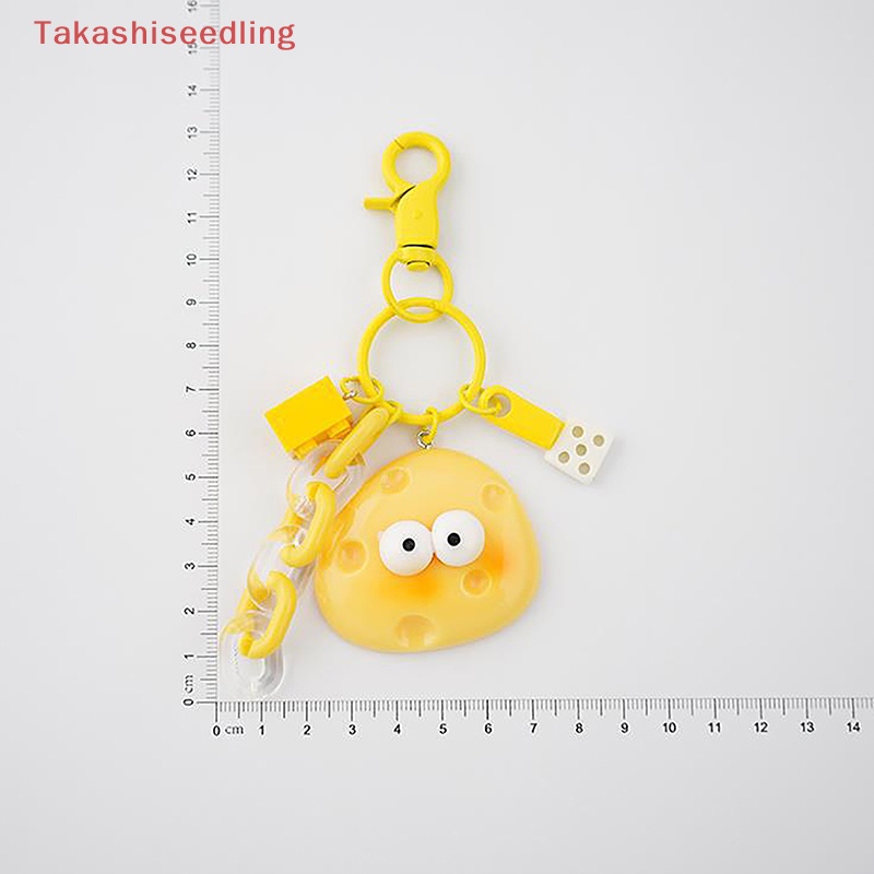 (Takashiseedling) Móc Khóa Hình Phô Mai Mắt Mềm Màu Vàng Kem Cá Tính Sáng Tạo Làm Quà Tặng Kỳ Nghỉ Cho Nữ