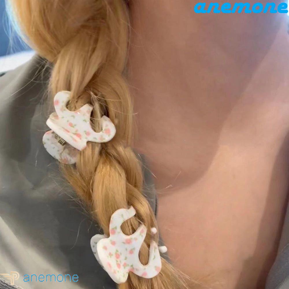 ANEMONE Kẹp Tóc Hình Cá Mập / Bông Hoa Bằng Acrylic Thời Trang Hàn Quốc