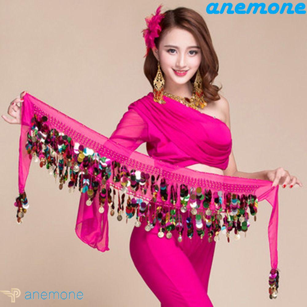 ANEMONE Thắt Lưng Dây Xích Đính Kim Sa Hỗ Trợ Múa Bụng Mới Cho Bé Gái
