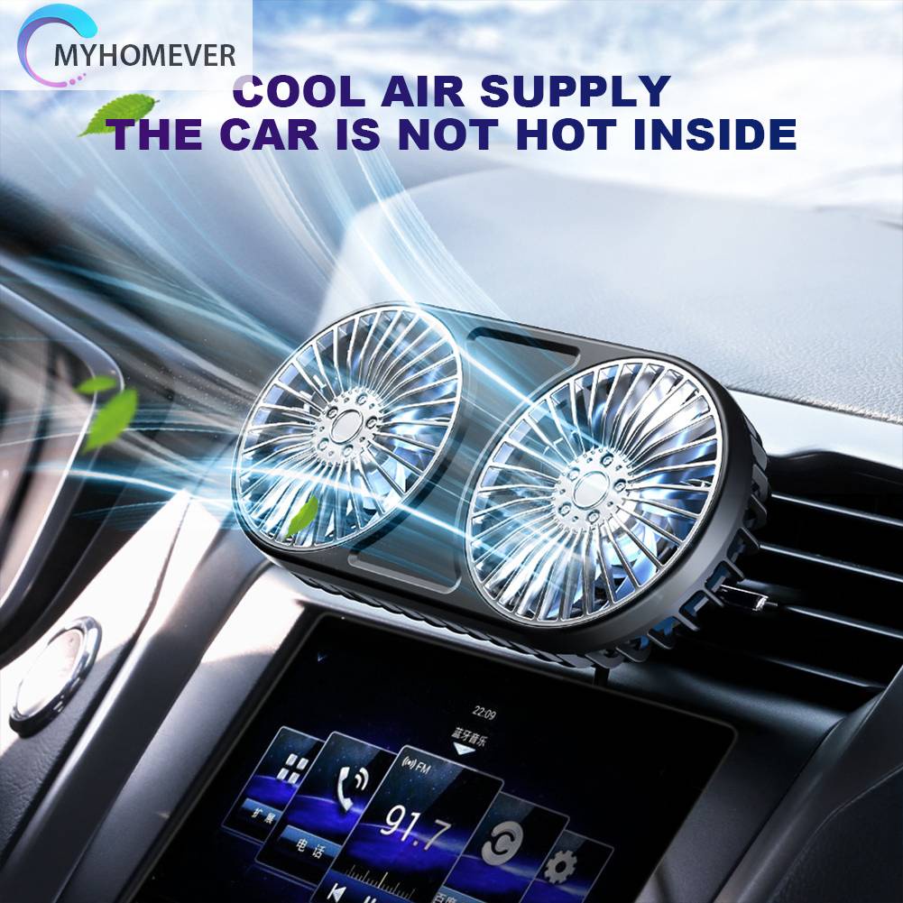 Quạt Điện USB Hai Đầu 5V Xoay 360 Độ Tự Động 3 Chế Độ