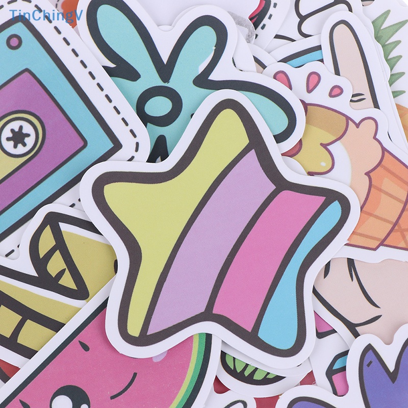 Bộ 50 Miếng Dán Hoạt Hình Chống Thấm Nước Trang Trí Vali DIY