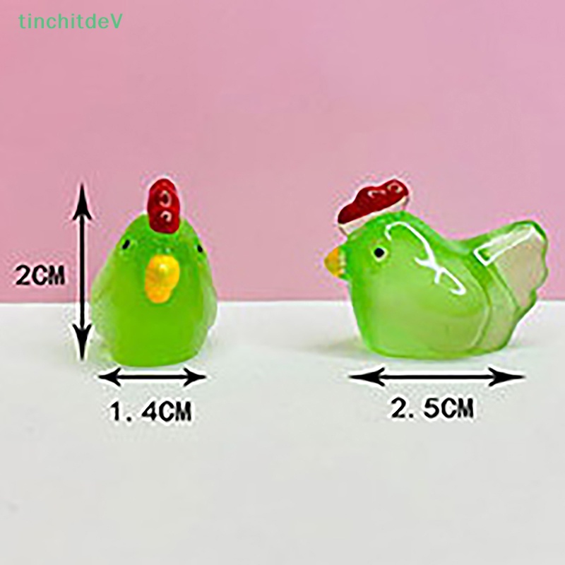 [TinchitdeV] Set 5 Tượng Gà Mini 3D Phát Sáng Trong Bóng Tối Trang Sức Thủ Công DIY