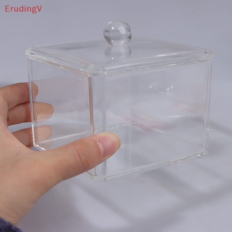 Hộp Đựng Tăm Bông / Bông Tẩy Trang Bằng Acrylic Nhỏ Gọn Tiện Lợi