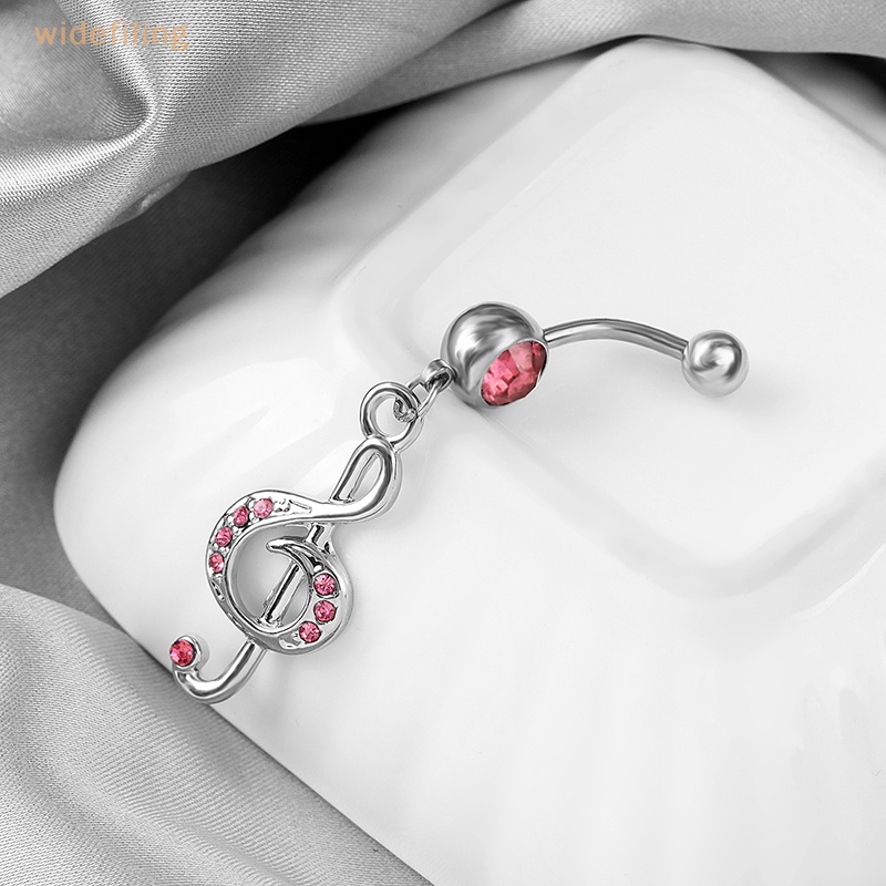 Khuyên Rốn Đính Đá Hình Nốt Nhạc Thời Trang Cho Nữ