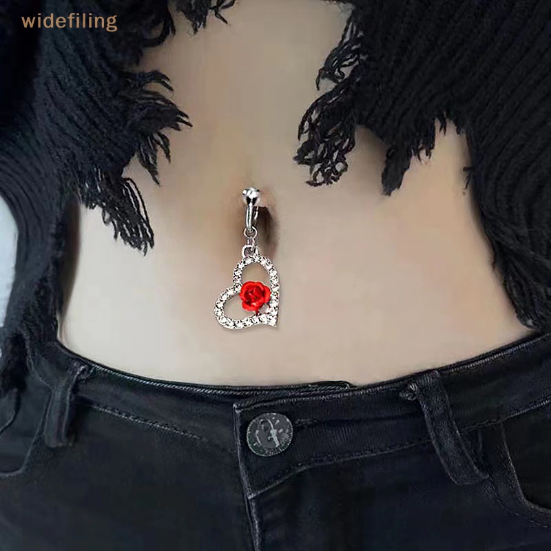 Khuyên Rốn Đính Đá Zircon Hình Hoa Hồng Thời Trang Cho Nữ