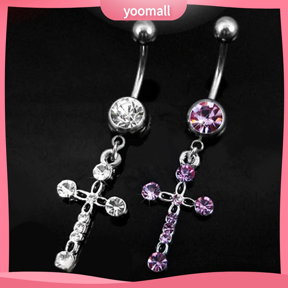 Khuyên Rốn Hình Thánh Giá Chất Liệu Thép Không Gỉ