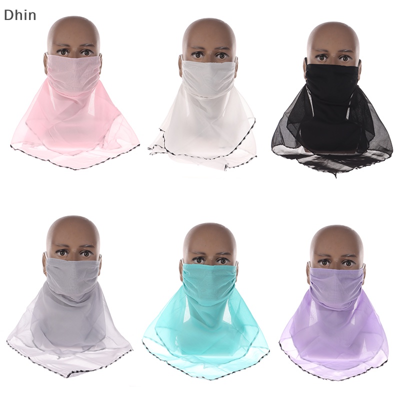 [Dhin] 1Pc Women Mask Scarf Sun Protection Mask Outdoor Riding Dustproof Running Cycling Ear Hangers Silk Scarf Handkerchief COD