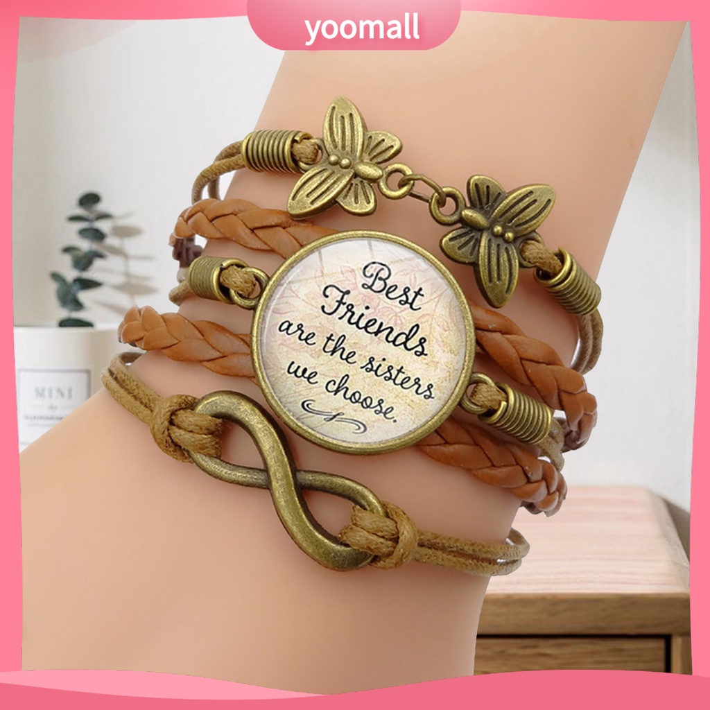 Vòng Tay Nhiều Lớp Màu Nâu Phong Cách Cổ Điển Cho Bạn Thân