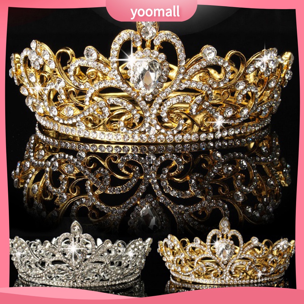 Cài Tóc Hình Vương Miện Tròn Đính Đá Lấp Lánh Trang Nhã Dành Cho Cô Dâu