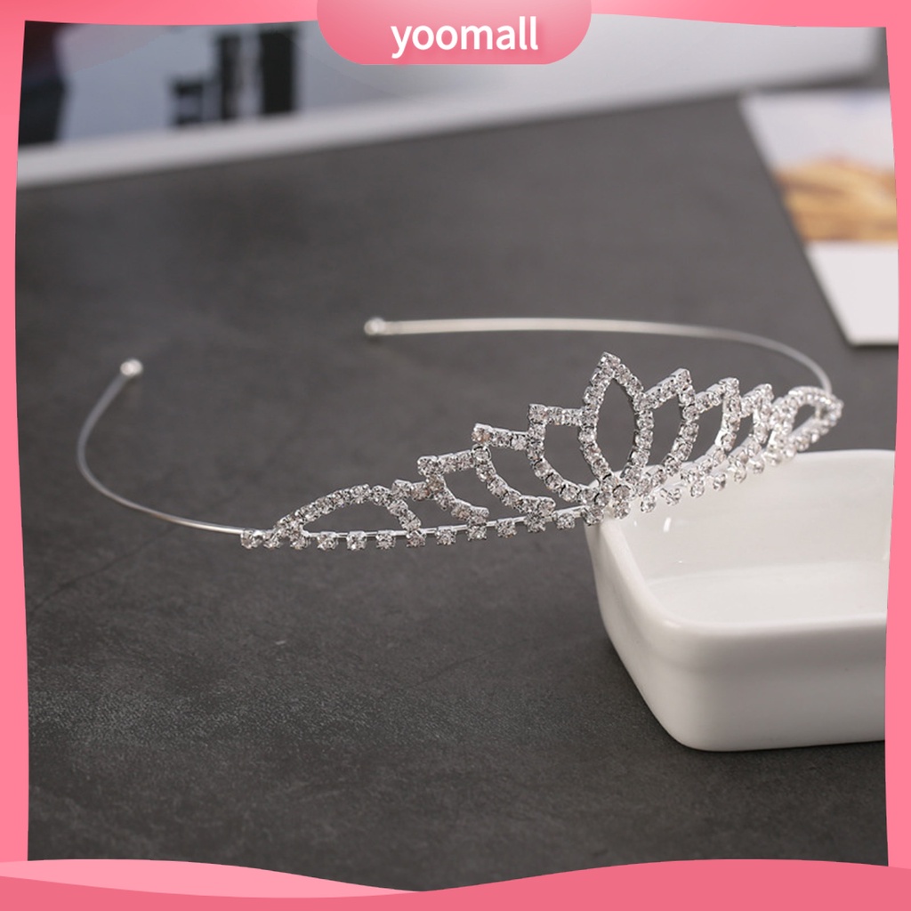 Vương Miện Cài Tóc Đính Đá Lấp Lánh Sang Trọng Cho Cô Dâu