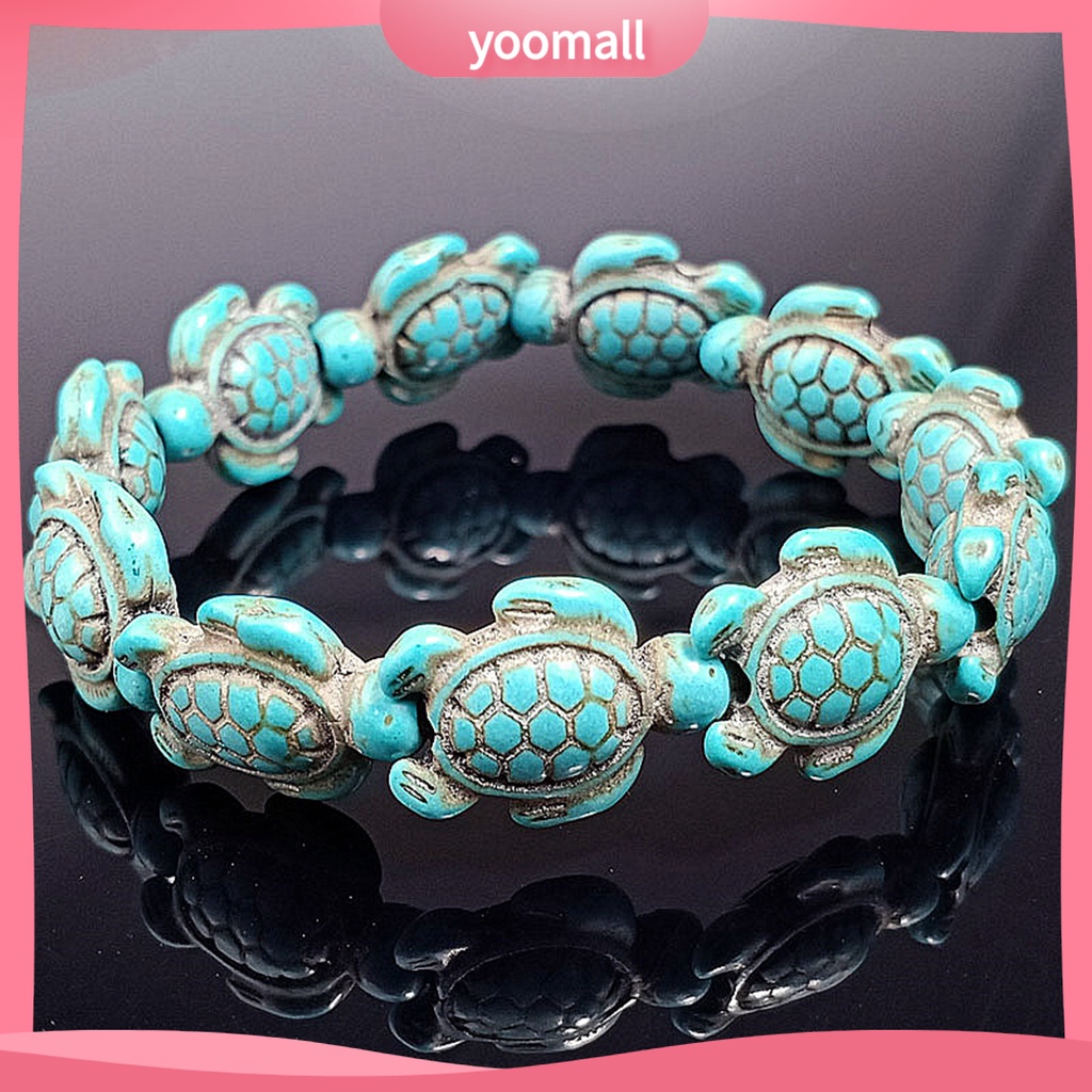 [YM] Vòng Tay Unisex Hình Động Vật Biển Đính Ngọc Lam Giả Phong Cách Hawaii Thân Thiện Với Môi Trường