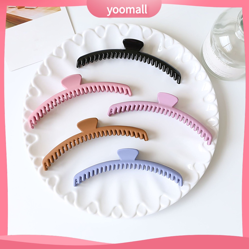 Kẹp Tóc Dạng Cong Hình Cá Mập Màu Sắc Trơn Chống Trượt