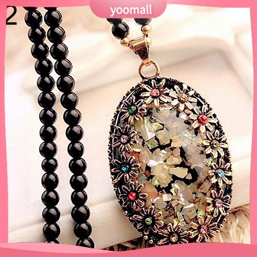 Vòng cổ Mặt Hình Vỏ Sò Đính Đá Opal Nhân Tạo Nhiều Màu