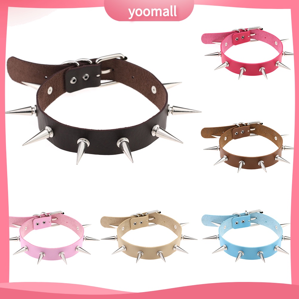 Vòng Cổ Choker Giả Da Đính Đinh Tán Thời Trang Cá Tính Dành Cho Nữ