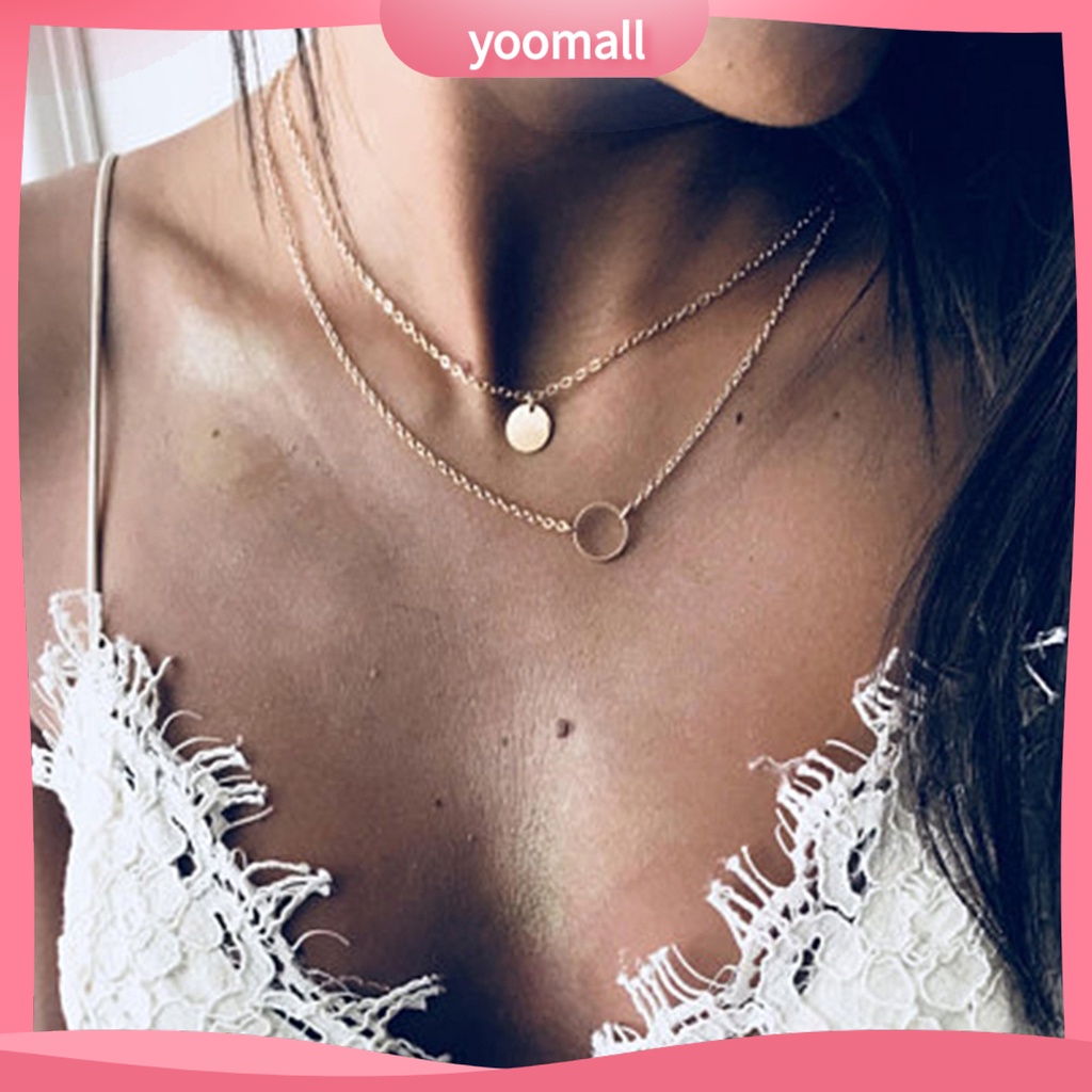 Vòng cổ 2 Lớp Mặt Tròn Thoải Mái Hợp Thời Trang