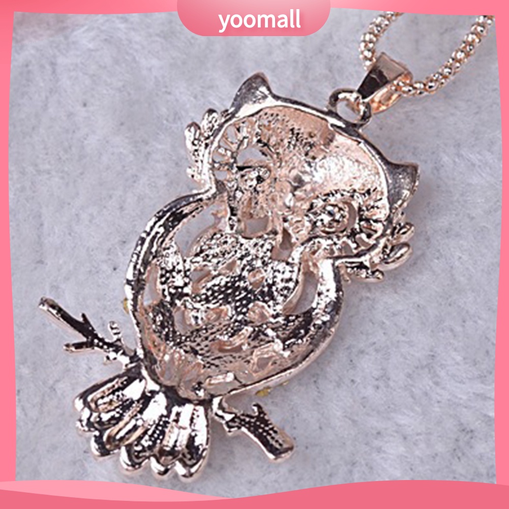 Vòng cổ Mặt Hình Cú Mèo Đính Đá Opal Nhân Tạo Thanh Lịch Cho Nữ