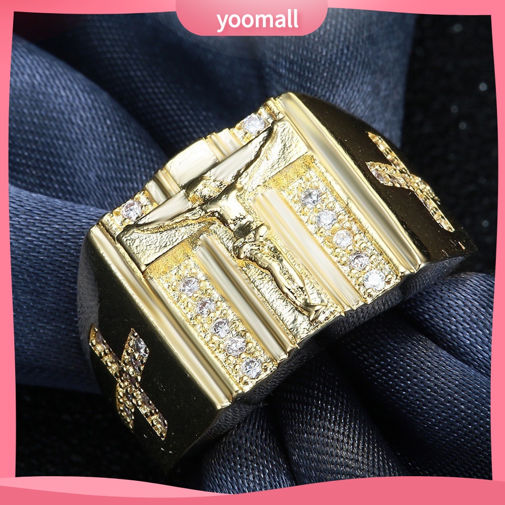 Nhẫn Hình Thánh Giá Đính Đá Thời Trang Dành Cho Nam Và Nữ