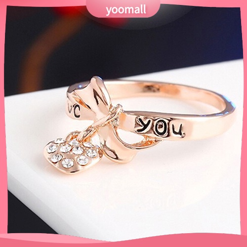 Nhẫn Đính Đá Hình Trái Tim Thời Trang Dành Cho Nữ