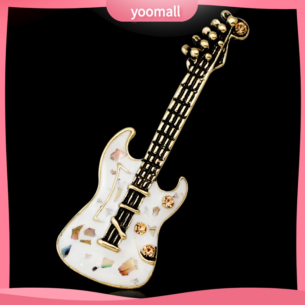 Ghim Cài Áo Hình Đàn Guitar Đính Đá Phong Cách Vintage