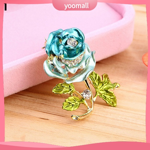 Ghim Cài Áo Hình Hoa Hồng Đính Đá Thời Trang