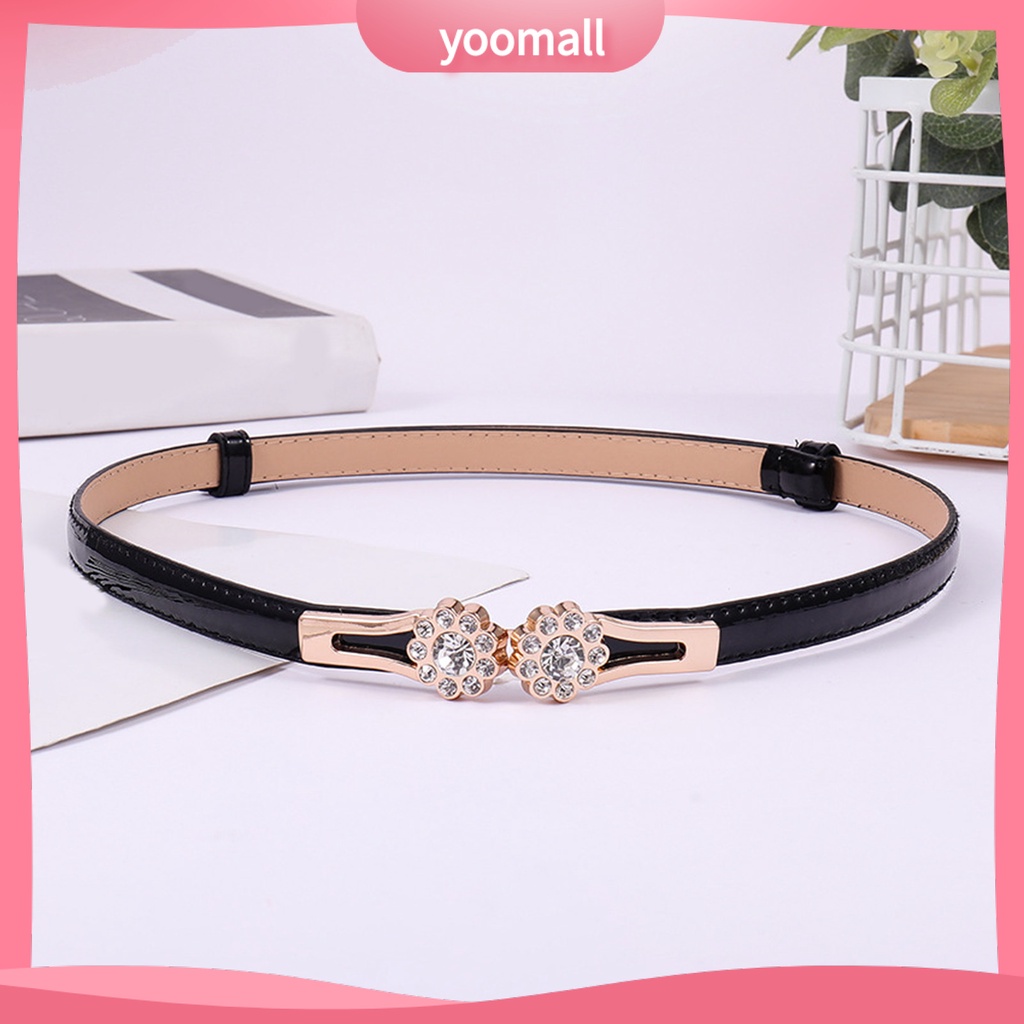 [YM] Thắt Lưng Thắt Lưng Giả Da Đính Đá Sáng Bóng Trang Trí Đơn Giản Trọng Lượng Nhẹ Tiện Lợi Dành Cho Mặc Hàng Ngày