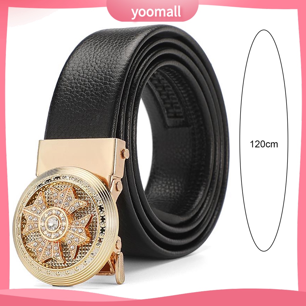 Thắt Lưng Giả Da Với Khóa Tự Động Có Thể Điều Chỉnh Thời Trang Công Sở Cho Nam