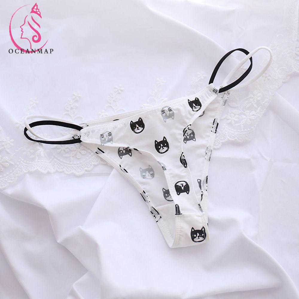 OCEANMAP Quần Lót Lưới Trong Suốt Lưng Thấp Thoáng Khí Đính Nơ Xinh Xắn Cho Nữ