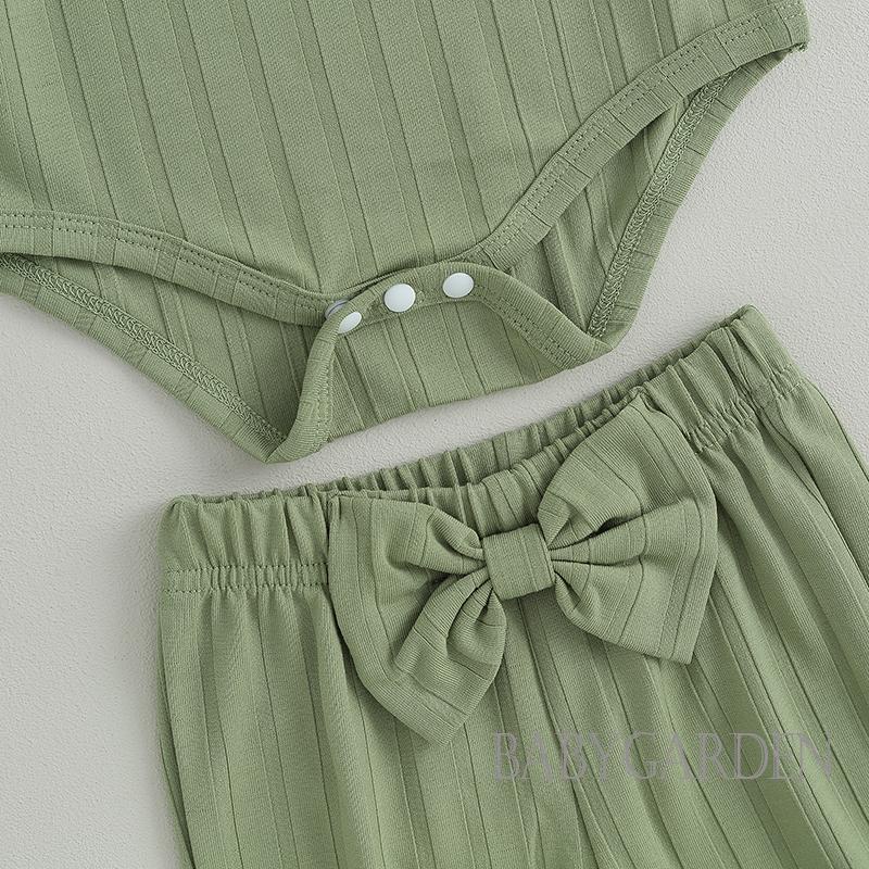 Bộ Áo Liền Quần + Quần Dài + Băng Đô Màu Trơn Dành Cho Bé Gái 0-18 Tháng Tuổi