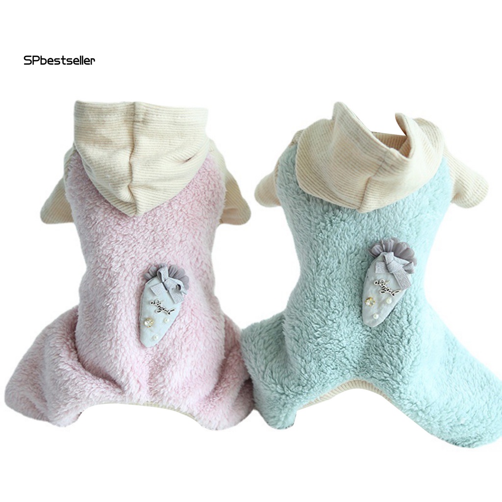 Bộ Áo Liền Quần Có Mũ Trùm Thoải Mái Dễ Thương Cho Cún Cưng