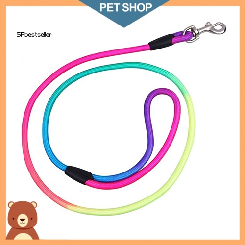 Dây Dắt Thú Cưng Đi Dạo Thiết Kế Bện Sợi Nylon Màu Sắc Cầu Vồng Xinh Xắn