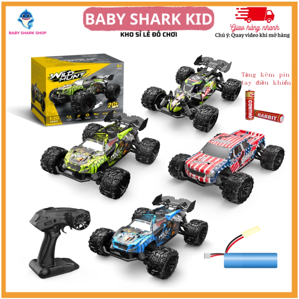 Xe ô tô điều khiển từ xa RC địa hình tốc độ cao 1/20 +20-25 km/h chống nước, chịu lực va chạm