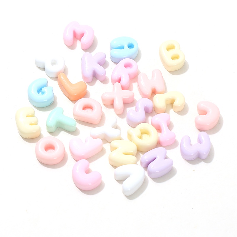 Set 10 Phụ Kiện Kẹp Tóc / Điện Thoại In Chữ Nhiều Màu Sắc DIY