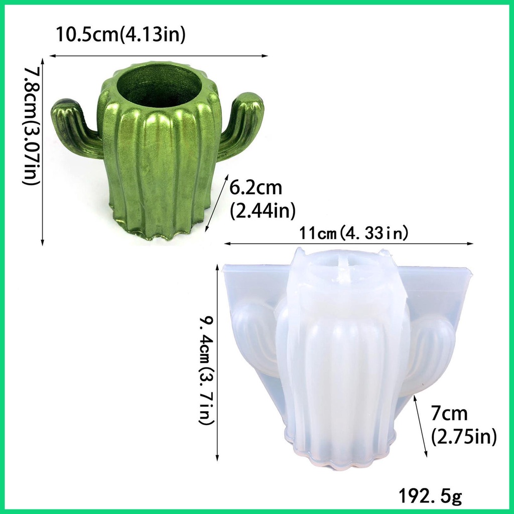 Khuôn Silicone Làm Hộp Đựng Bút Hình Cây Xương Rồng 3D DIY