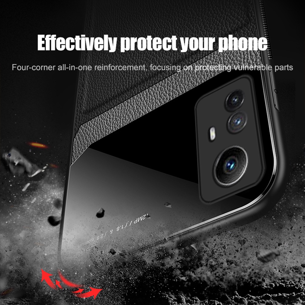 Ốp Điện Thoại Da + Acrylic Viền Dẻo Thời Trang Chống Sốc Cho Xiaomi Redmi Note 12S 4G Note12S Not 12S 12 S 4G Coque