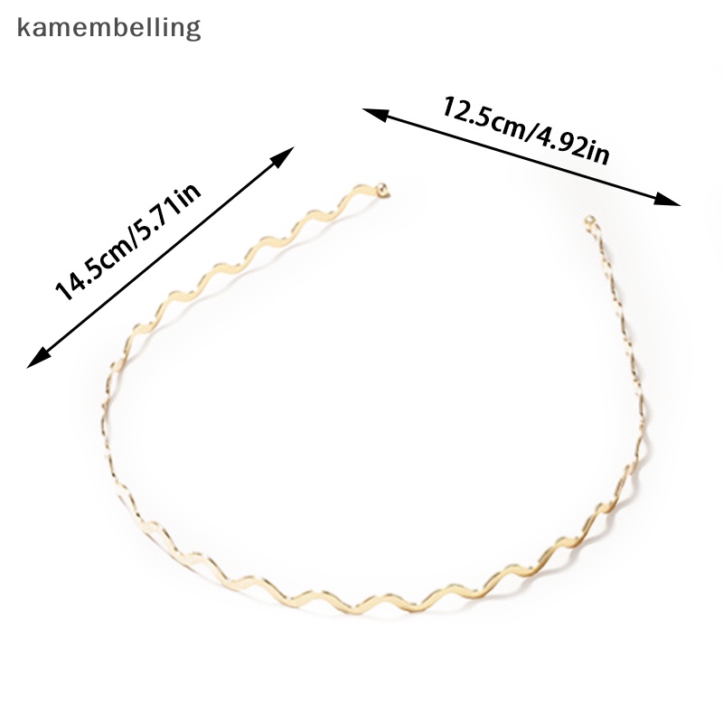 Băng Đô Kim Loại Mỏng Màu Vàng / Bạc Gợn Sóng Thời Trang Cho Nữ