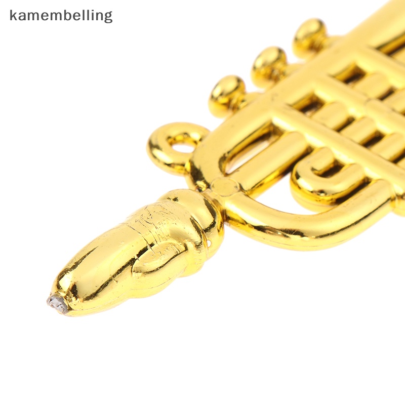 Kamembelling Set 2 Mặt Dây Chuyền Hình Nhạc Cụ Màu Vàng / Bạc Mini DIY Cho Nhà Búp Bê