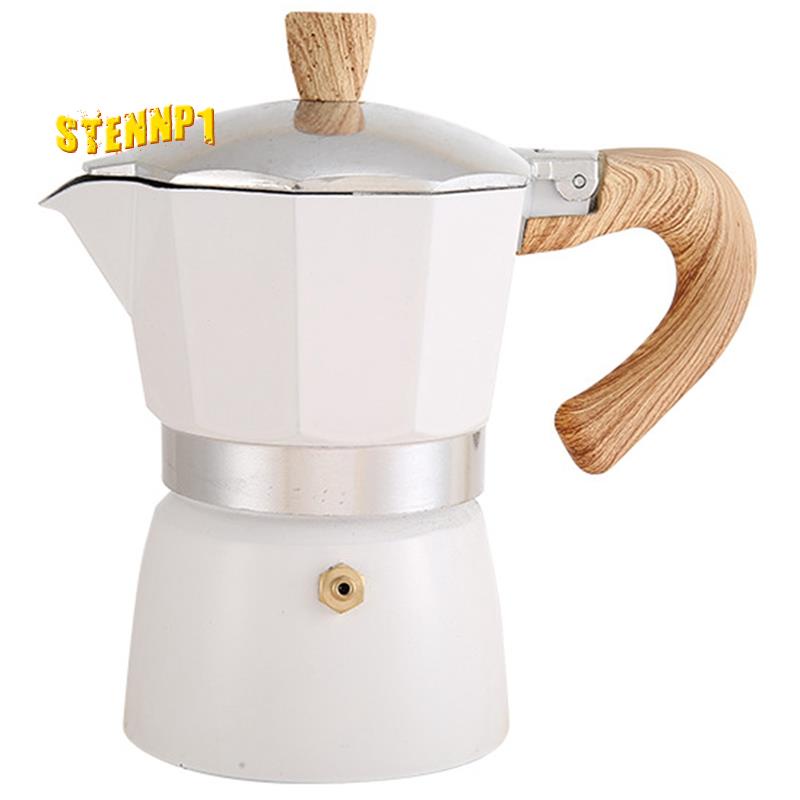 Máy Pha Cà Phê Moka 300Ml Tay Cầm Bằng Gỗ