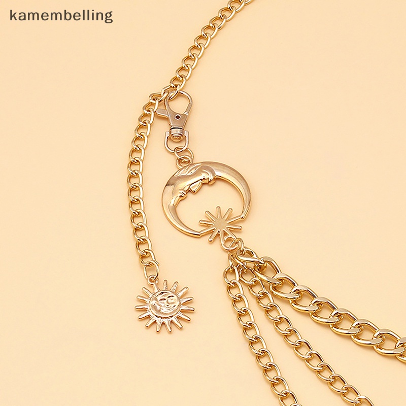 Thắt Lưng Dây Xích Hình Trăng Sao Màu Vàng / Bạc 1 Cái Cho Nữ