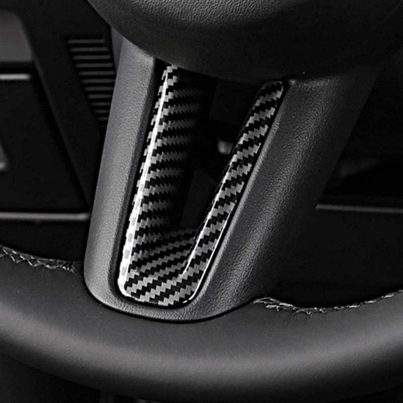 Bộ 4 Khung Viền Vô Lăng Xe Hơi Bằng Sợi Carbon Cho Mazda 3 Cx-30 2019 2020