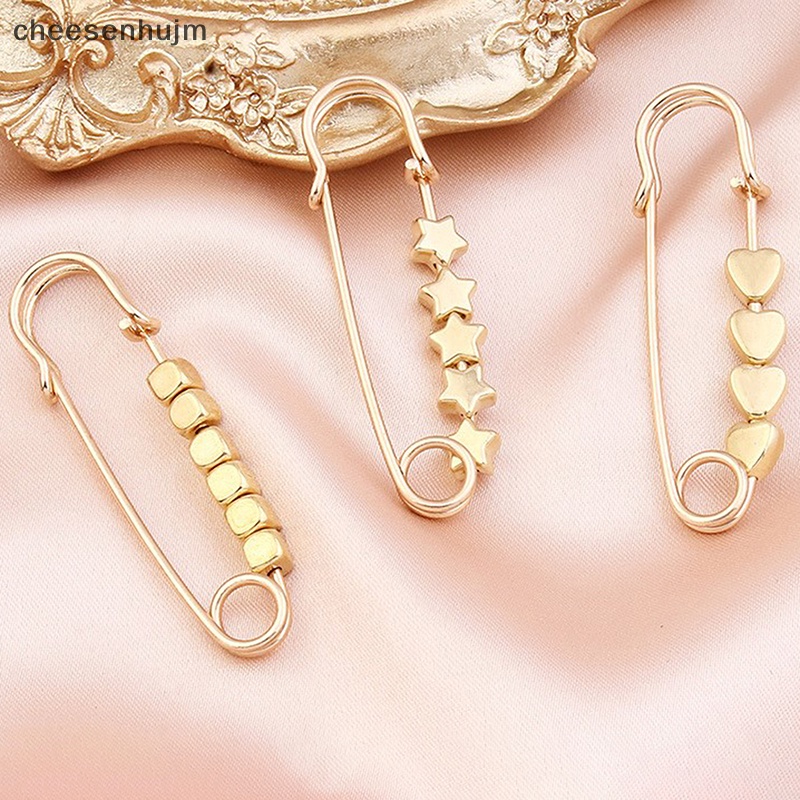 Ghim Cài Áo Hình Ngôi Sao / Trái Tim Màu Vàng Điều Chỉnh Được Tiện Dụng