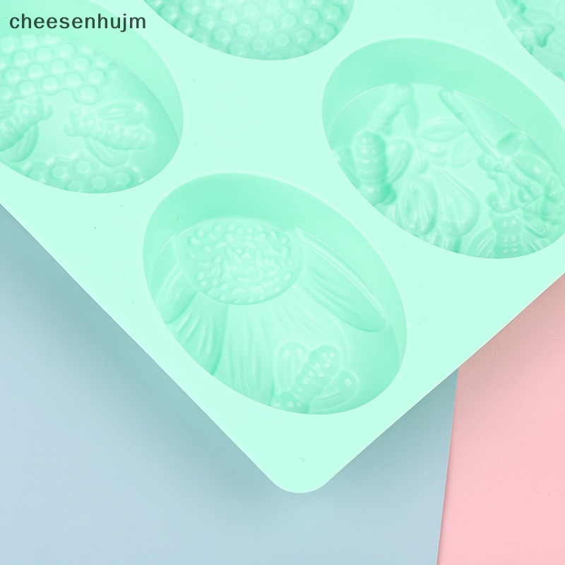 1 Khuôn Làm Bánh Xà Phòng 6 Ô Hình Con Ong Bằng Silicone