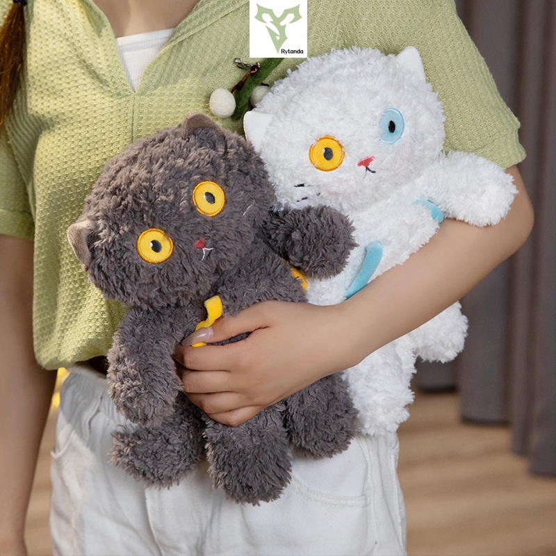 Đồ Trang Trí Phòng Ngủ Cho Bé Hình Mặt Mèo Màu Xám Trắng Sáng Tạo Có Thể Xoay Được